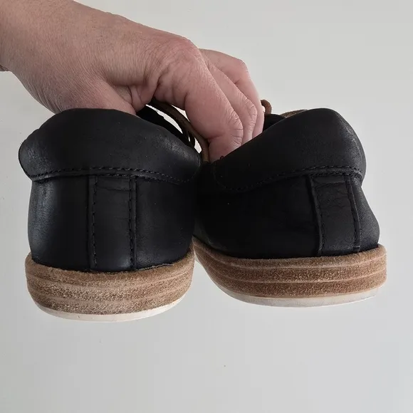 KORK-EASE Paislee Black Leather Sneakers Size 8