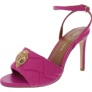 Kurt Geiger Womens Pink Leather Ankle Strap Quilted Pumps Shoes Used