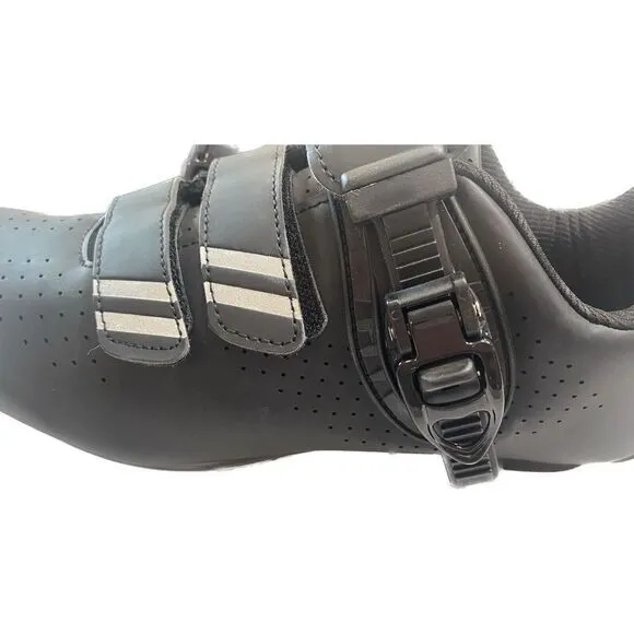 Kyedoo Women 11/Men 8/EU 42 Cycling Shoes Black/Silver W/ Pelaton Cleats NEW