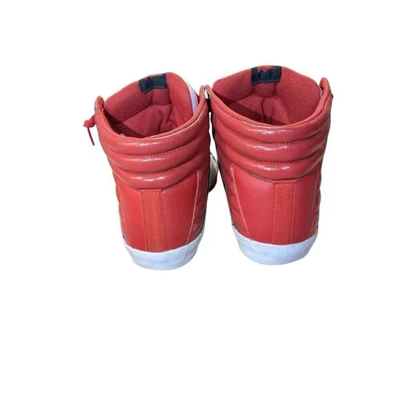 Lacoste white and red high top athletic shoes. Size 13