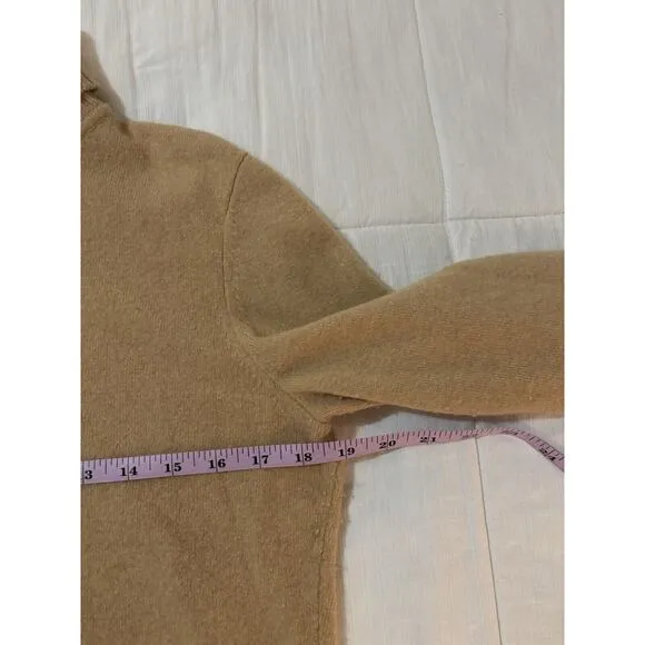 Lafayette 148 Sweater Womens Small Beige/Mustard Cashmere Wool Turtleneck Size M