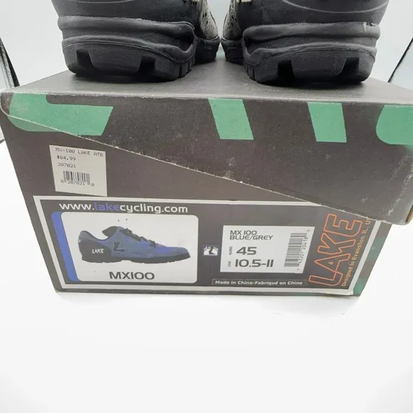 Lake Cycling MX 100 ATB Mens Shoes Size 10.5 Blue Gray NIB