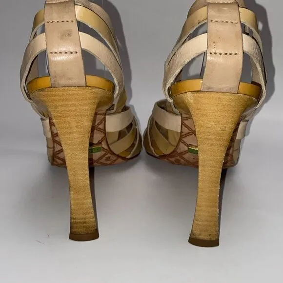 L.A.M.B. Gwen Stefani Laken shoe heels Sz 9 leather strappy sexy