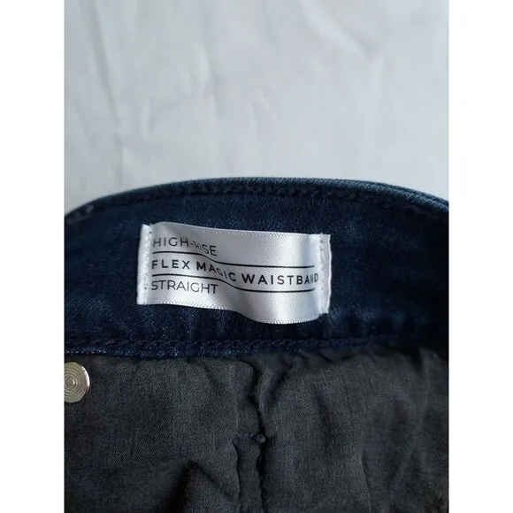 Lane Bryant Flex Magic Waistband High Rise Straight Jeans Dark Wash Denim 16 NWT