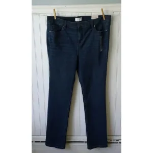 Lane Bryant Flex Magic Waistband High Rise Straight Jeans Dark Wash Denim 16 NWT