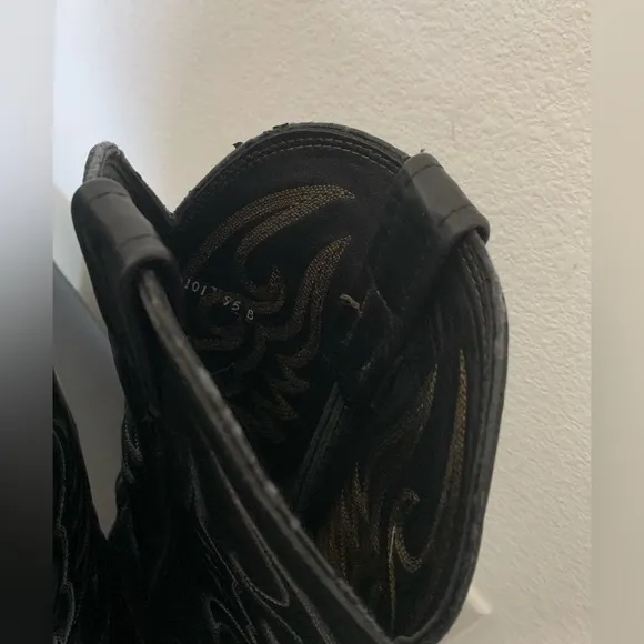 Larry Mahan Nocona Boots Exotic Black Ostrich Quill Cowboy