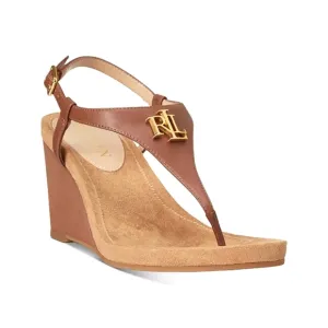 Lauren Ralph Lauren Jeannie Things Style Wedge Sandals Ankle Closure - sz 7