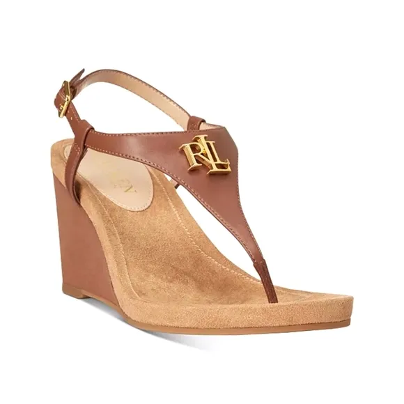 Lauren Ralph Lauren Jeannie Things Style Wedge Sandals Ankle Closure - sz 7