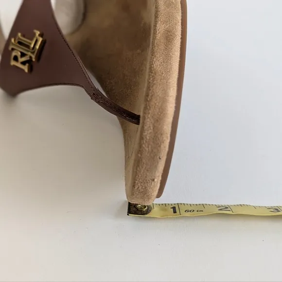 Lauren Ralph Lauren Jeannie Things Style Wedge Sandals Ankle Closure - sz 7