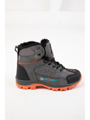 Leather Look Unisex Kids Trekking Boots