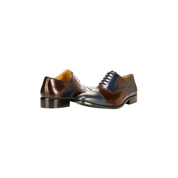 LIBERTYZENO Men's Navy/Tan Lace-Up Shoes