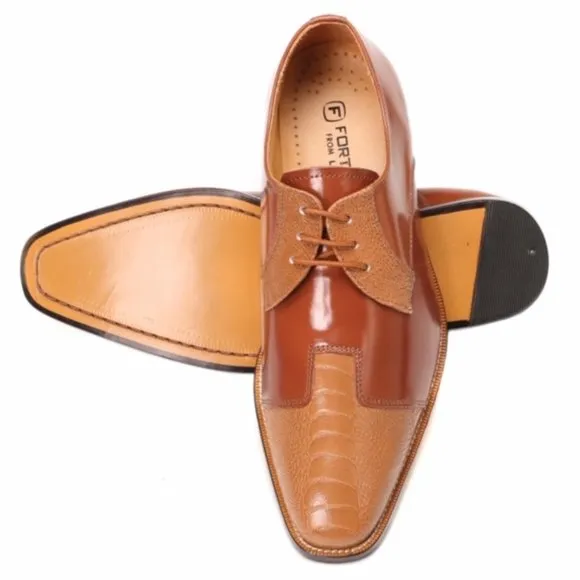 LIBERTYZENO Men's Tan Lace-Up Shoes