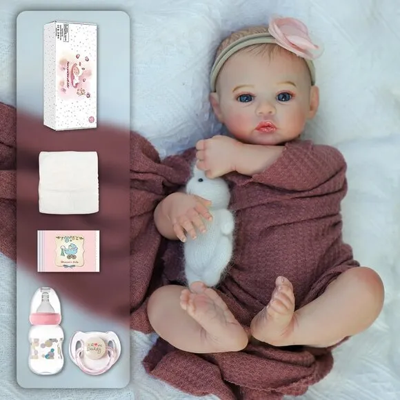 Lifelike Reborn Baby Dolls - 18 Inch Realistic Newborn Baby Dolls Girl, Real Lif