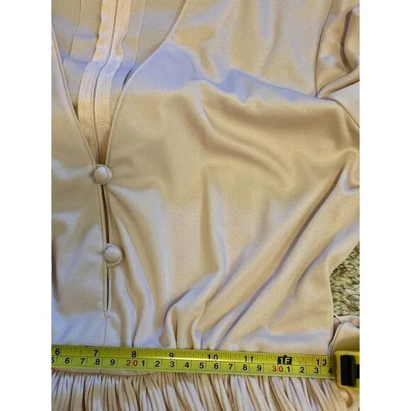 Lilli Diamond California Vntg Pink Empire Waist Maxi Dress Gown Sz M Flowy Gypsy