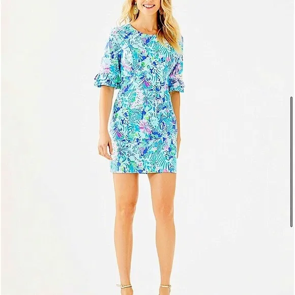 💙🩵Lilly Pulitzer Fiesta Stretch Dress Coastal Blue dress size 00