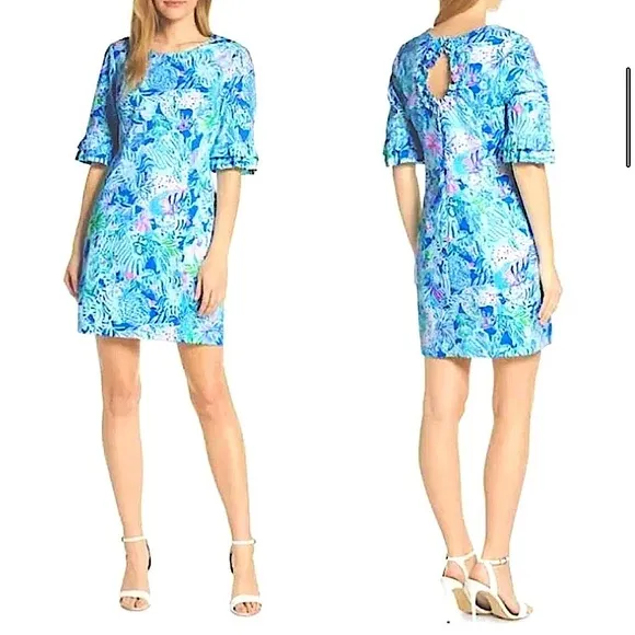 💙🩵Lilly Pulitzer Fiesta Stretch Dress Coastal Blue dress size 00