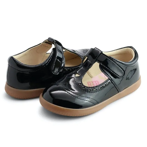 LIVIE &amp; Luca Amica Patent synthetic Leather Kids Shoes size 11 Black NWT in box