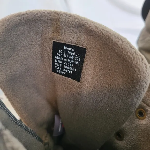 LL Bean Boots Mens 10. M Green Nylon Tek 2.5 Duck Waterproof Outdoor Rubber Sole