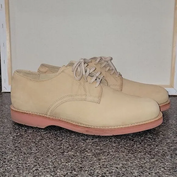 L.L. Bean Wheat Leather Oxford Shoes Vibram Sole Men's Size 12 M