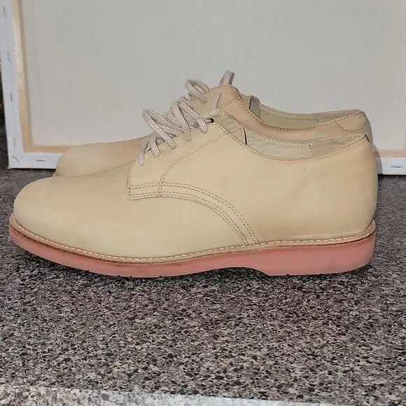 L.L. Bean Wheat Leather Oxford Shoes Vibram Sole Men's Size 12 M