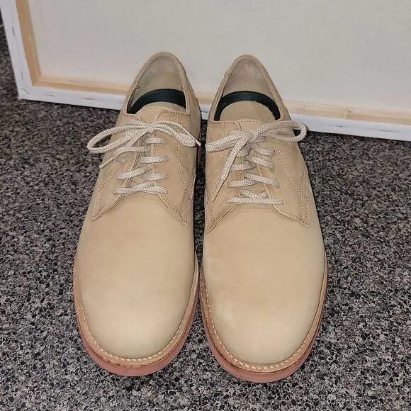 L.L. Bean Wheat Leather Oxford Shoes Vibram Sole Men's Size 12 M