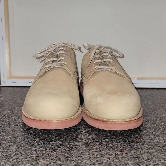 L.L. Bean Wheat Leather Oxford Shoes Vibram Sole Men's Size 12 M