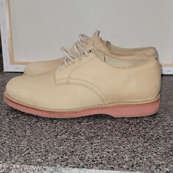 L.L. Bean Wheat Leather Oxford Shoes Vibram Sole Men's Size 12 M