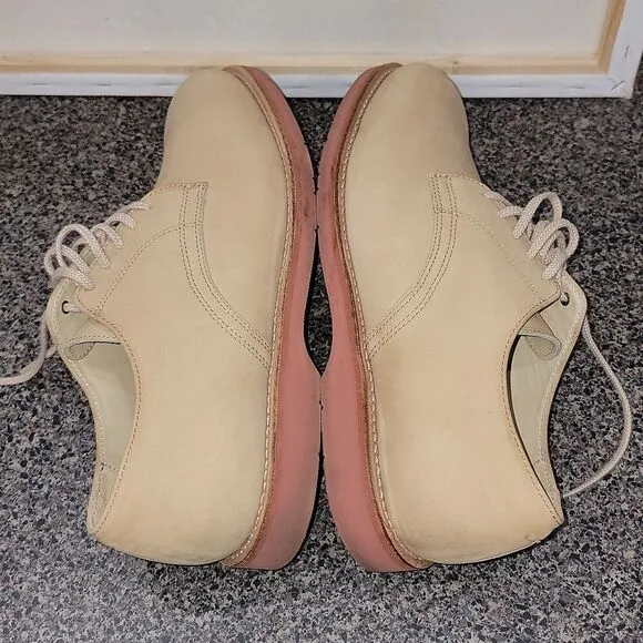 L.L. Bean Wheat Leather Oxford Shoes Vibram Sole Men's Size 12 M