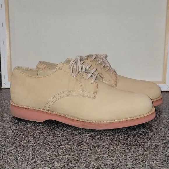 L.L. Bean Wheat Leather Oxford Shoes Vibram Sole Men's Size 12 M
