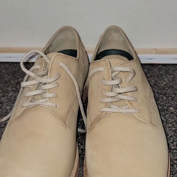 L.L. Bean Wheat Leather Oxford Shoes Vibram Sole Men's Size 12 M