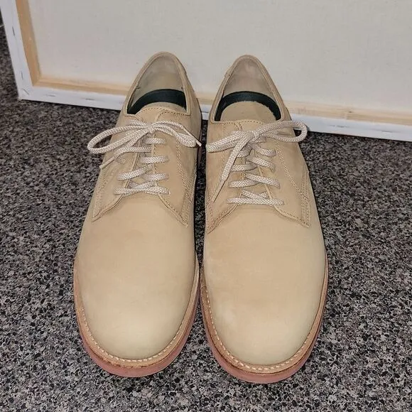 L.L. Bean Wheat Leather Oxford Shoes Vibram Sole Men's Size 12 M