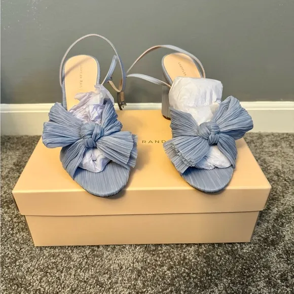 Loeffler Randall Camellia Pleated Bow Heel - Blue - 8 ½