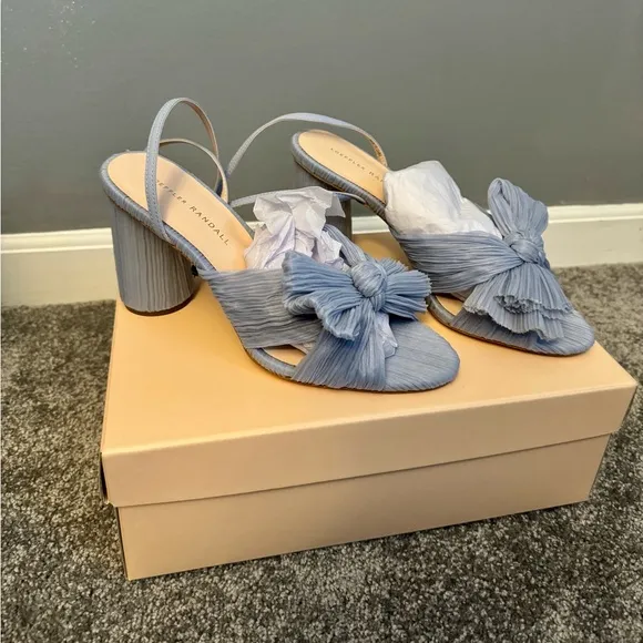 Loeffler Randall Camellia Pleated Bow Heel - Blue - 8 ½
