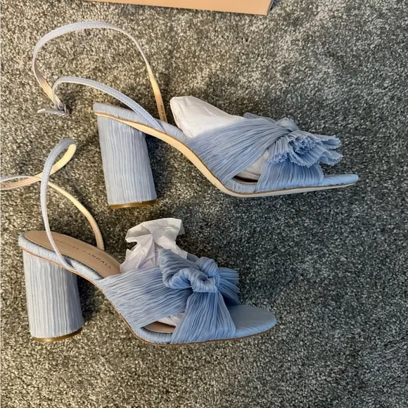 Loeffler Randall Camellia Pleated Bow Heel - Blue - 8 ½
