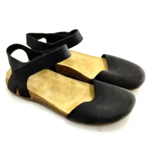 Loints of Holland Black Suede Mary Jane Flat Shoes