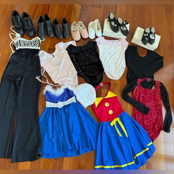 Lot Girls Dance Shoes Leotard Costume  Ballet Gymnastics Hip Hop  Jazz