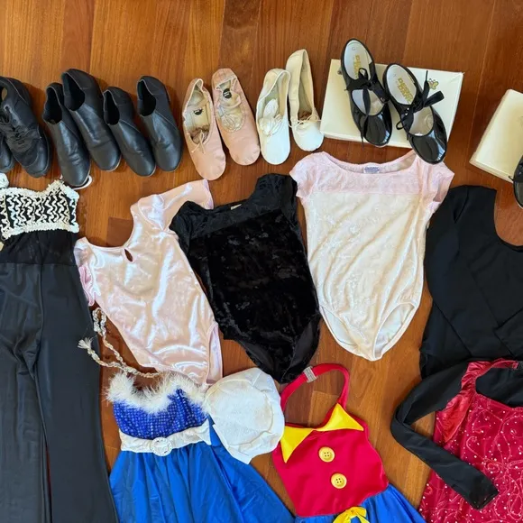 Lot Girls Dance Shoes Leotard Costume  Ballet Gymnastics Hip Hop  Jazz