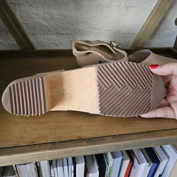 LOTTA FROM STOCKHOLM- Swedish Alder Highwood Nude Leather Clogs Sz 42