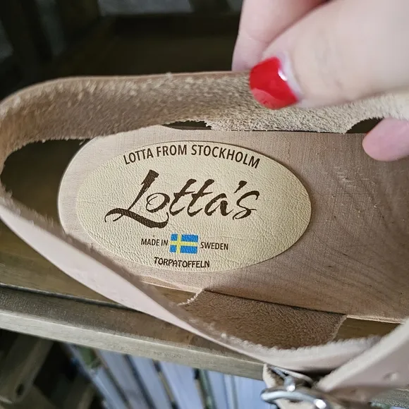LOTTA FROM STOCKHOLM- Swedish Alder Highwood Nude Leather Clogs Sz 42