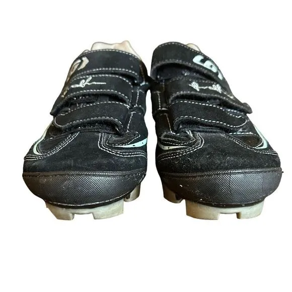 Louis Garneau Ergo Grip Cycling Biking Shoes Black &amp; Turquoise Size 39/8.5