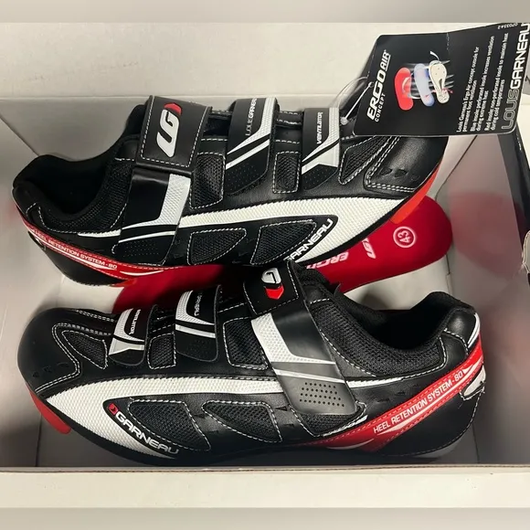 Louis Garneau Ventilator Cycling Shoes Black White Red Mens 9.5 US / 43 EU