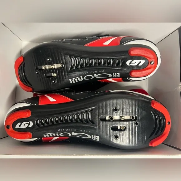 Louis Garneau Ventilator Cycling Shoes Black White Red Mens 9.5 US / 43 EU