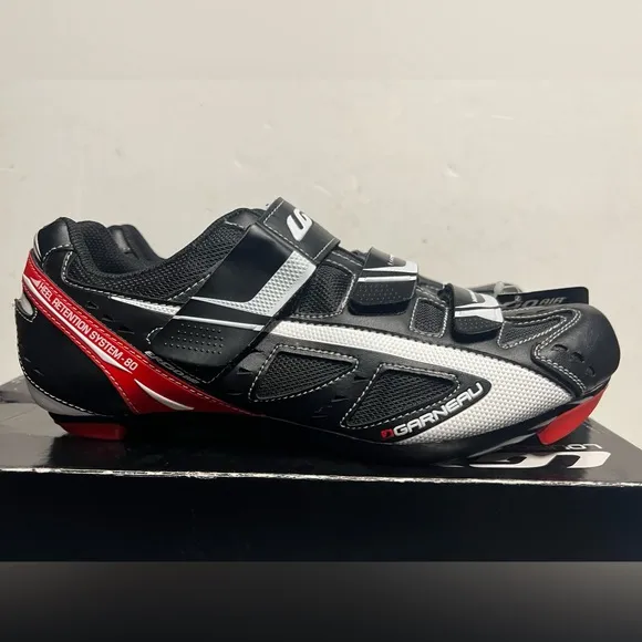 Louis Garneau Ventilator Cycling Shoes Black White Red Mens 9.5 US / 43 EU