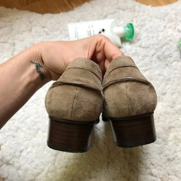 LRL: Tan Tasseled Loafer Suede Shoes w. Small Heel