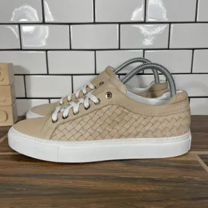 M Gemi The Portare Womens Size EU 38 Shoes Neutral Woven Nubuck Low Top Sneakers