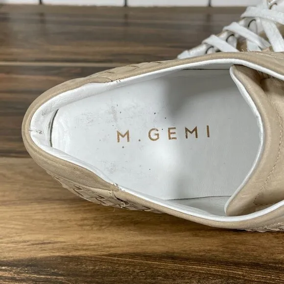 M Gemi The Portare Womens Size EU 38 Shoes Neutral Woven Nubuck Low Top Sneakers