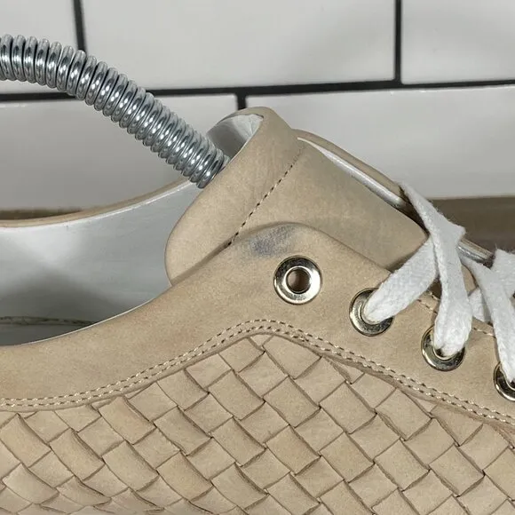 M Gemi The Portare Womens Size EU 38 Shoes Neutral Woven Nubuck Low Top Sneakers
