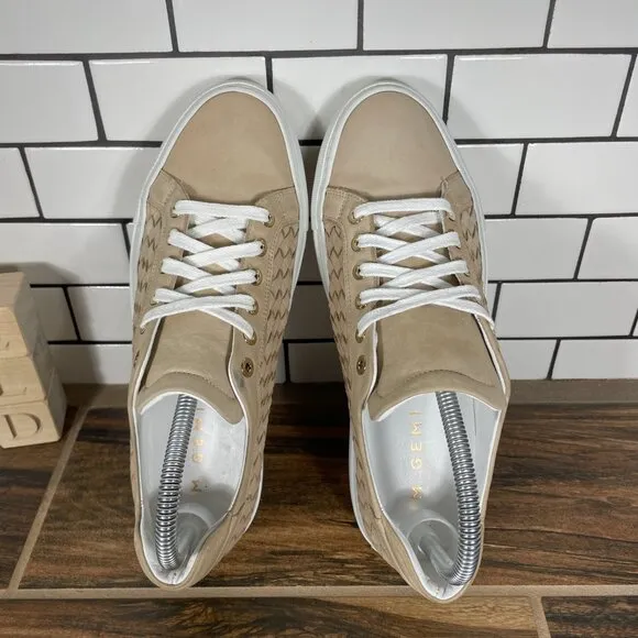M Gemi The Portare Womens Size EU 38 Shoes Neutral Woven Nubuck Low Top Sneakers