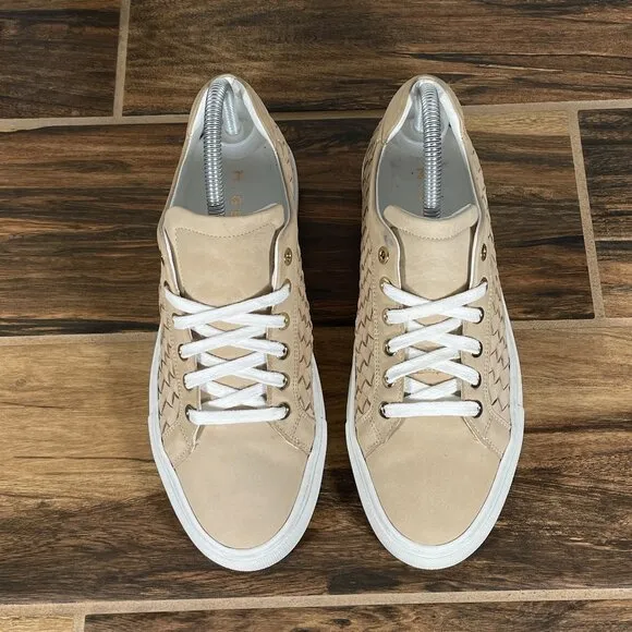 M Gemi The Portare Womens Size EU 38 Shoes Neutral Woven Nubuck Low Top Sneakers
