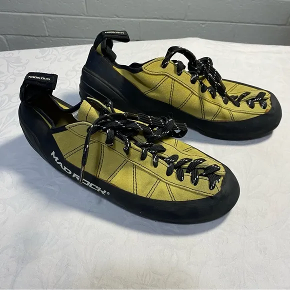Mad Rock PHOENIX Low Volume RockClimbing Shoes Rubber Yellow Green 10.5 44 Men